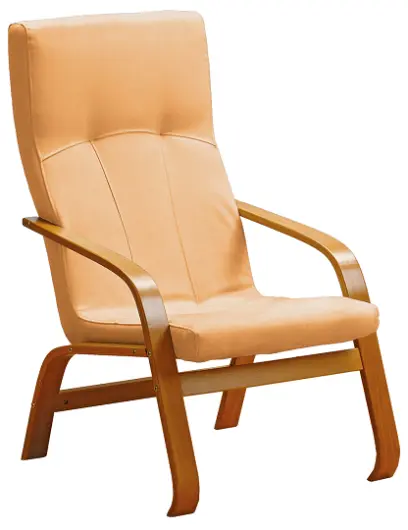 RO - 09 křeslo čalouněné koženkou Holy, dřevěné HOLY P1 - koženka meruňková